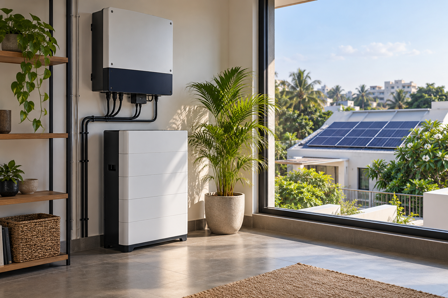 Hybrid solar and battery backup
